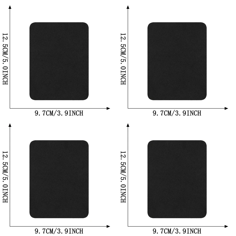 4 Stück schwarze Reparatur-Aufnäher zum Aufbügeln für Kleidung, DIY-Nähstoffe, Jacken, Aufnäher für Hüte, Rucksäcke, Jeans, Kinderkleidung – Detail 2