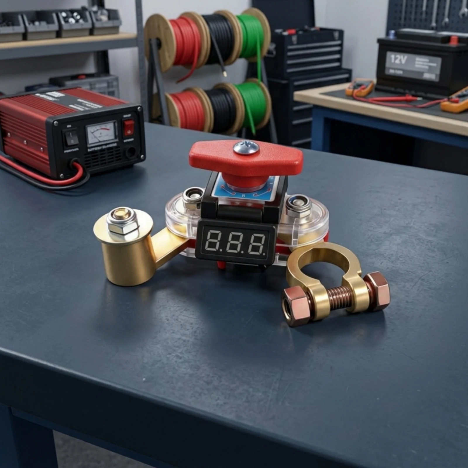 Battery Disconnect Switch with Digital Voltage Display Parasitic Drain Protection Battery Disconnect Switch 12V-24V