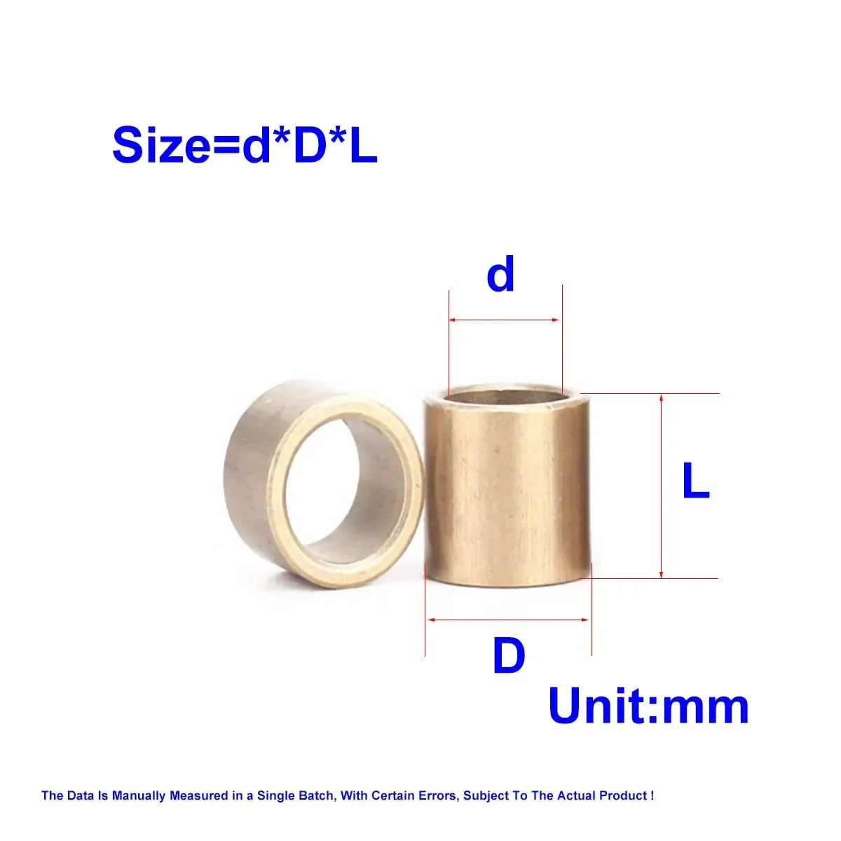 Powder Metallurgy Oil Bearing Copper Sleeve Brass Bushing Lining Thin Inner Diameter 3 4 5 6 8 mm