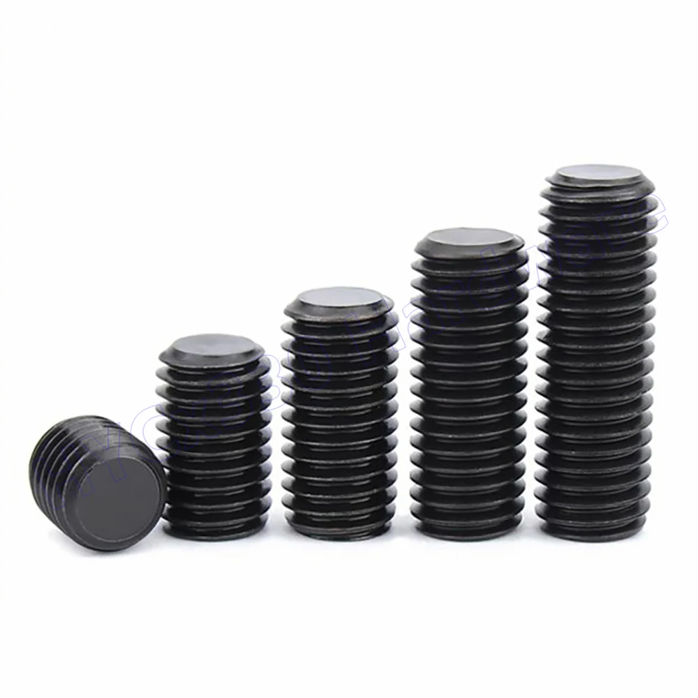 Fotografia 5: Parafusos de Fixação Sem Cabeça M1.6 a M16 com Ponta Plana, Grau 12.9, Aço Liga, Parafusos Sextavados Internos (Grub Screws)