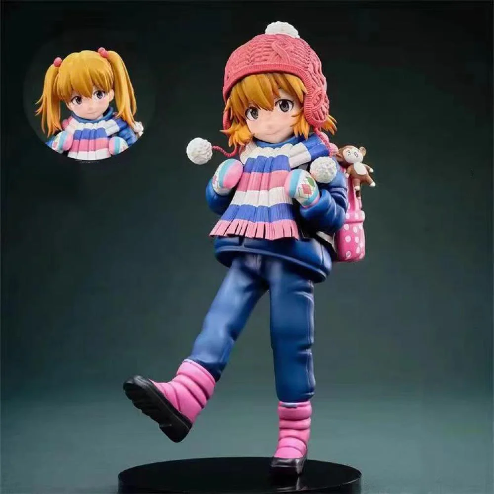 18Cm Anime Neon Genesis Evangelion Figuur Meisje Asuka Draagt Een Rugzak Leuke Pvc Action Figure Model Collectible Speelgoed