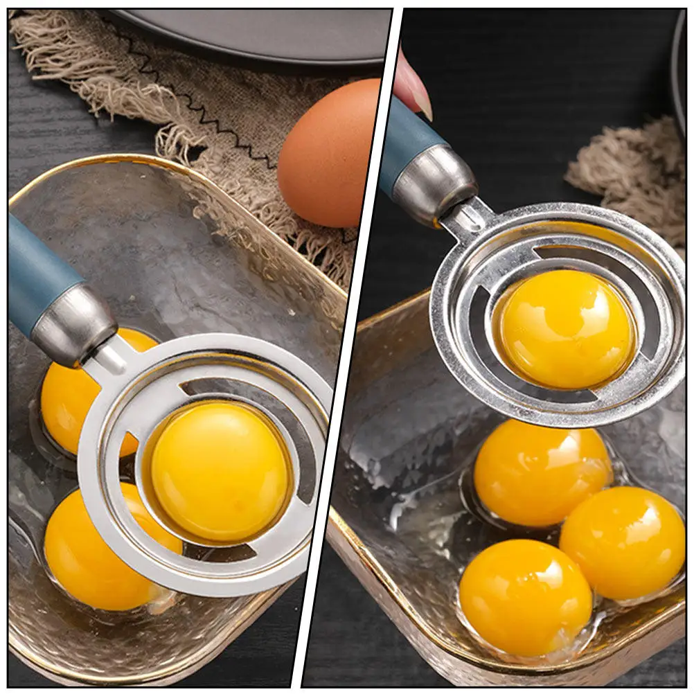 2Pcs Egg White Separators Two-Way Leakage Elegant Arc Design Space-Saving Suspension Storage Egg Separator Kitchen Supplies
