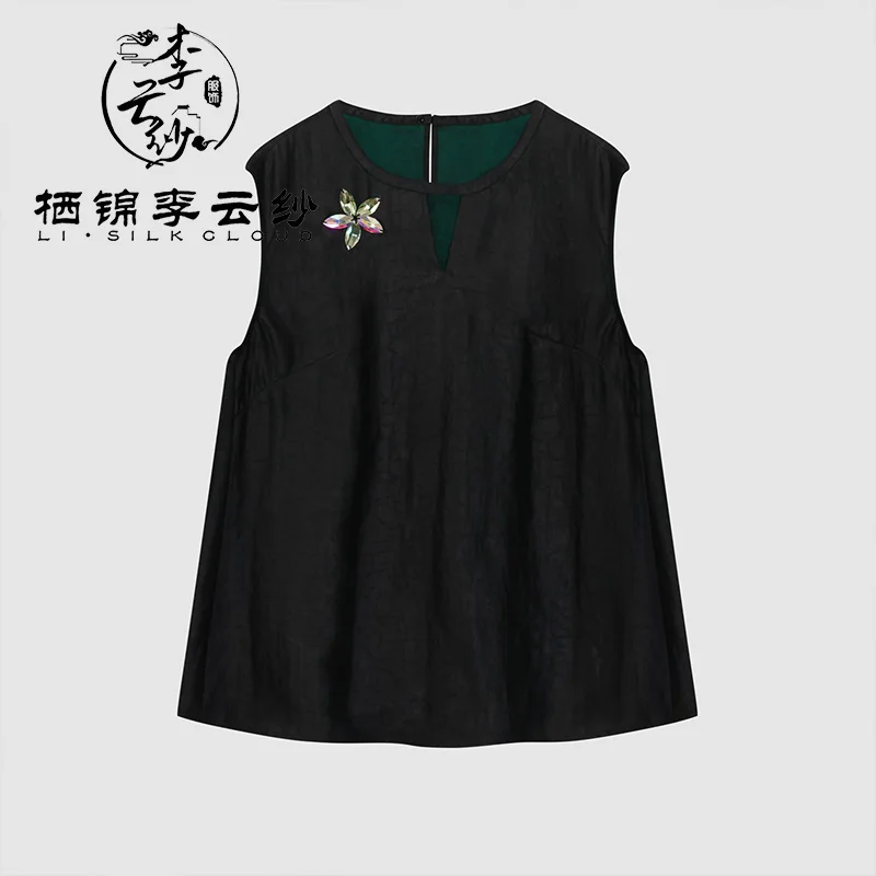 LI SILK CLOUD Xiangyunsha Silk Top for Women Sleeveless Tank Top Dress 2026 Woman Loose Summer Dresses Elegant Woman Clothes