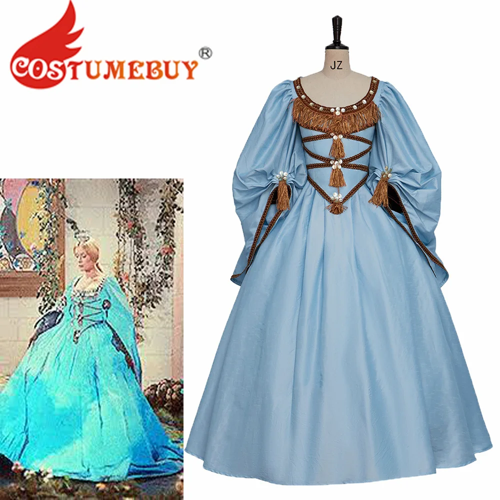 

Princess Peau Dane Dress Donkey Skin Cosplay Costume Blue Marie Antoinette Baroque Ball Gown Women Victorian Rococo Dress