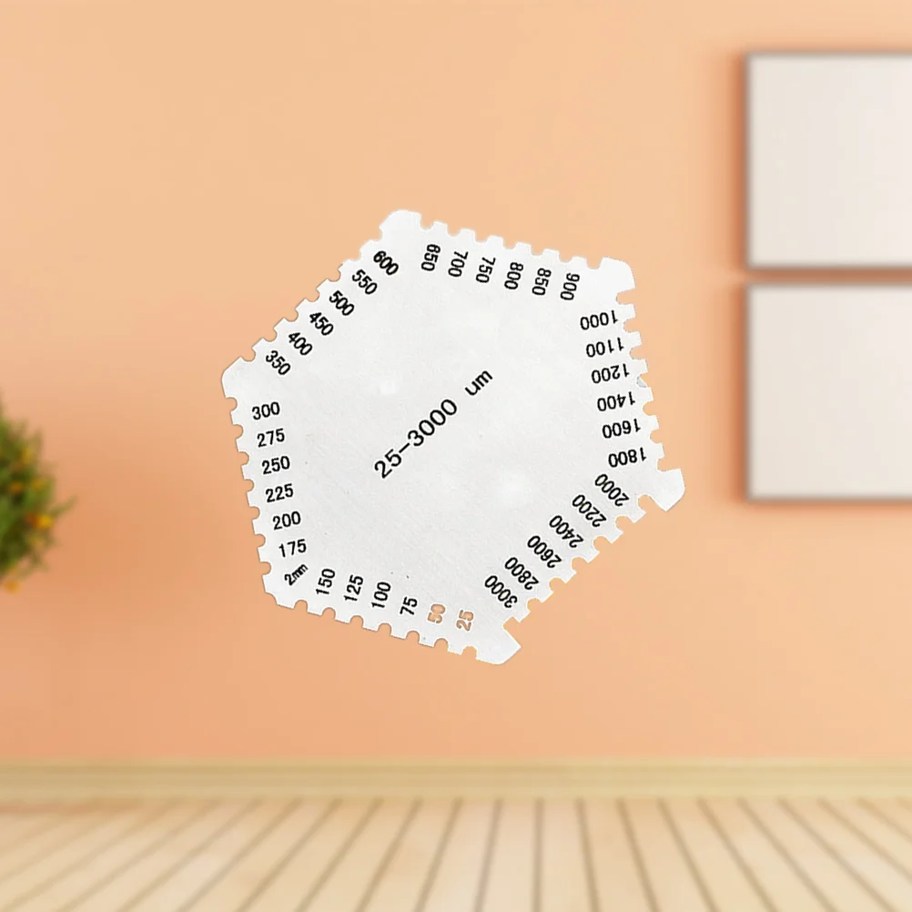 

Wet Film Comb Gauge Stainless Steel Hexagon Thickness Tester High Accuracy Measuring 25-3000um Wet Film Comb Gauge