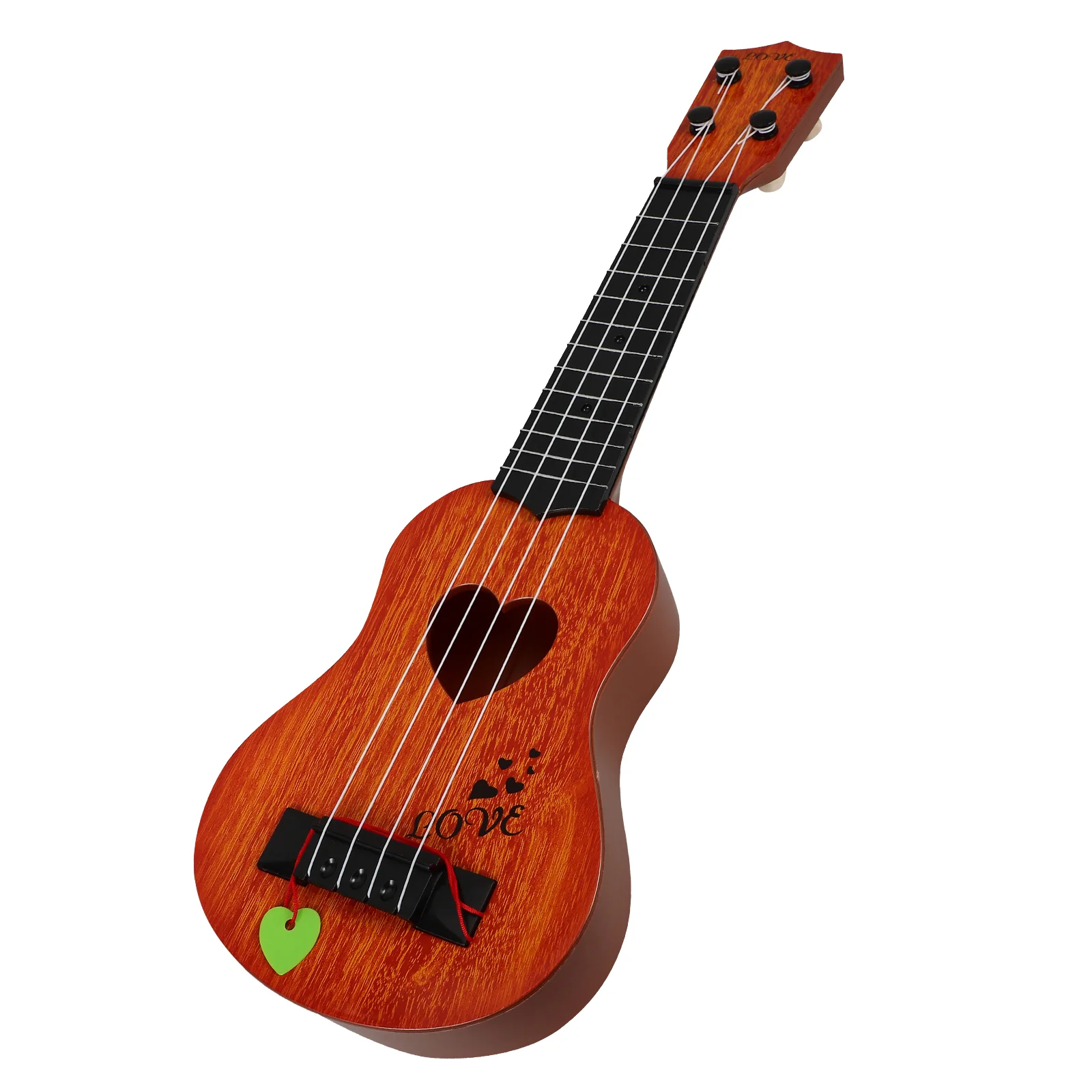 Children Small Size Musical Instruments Imitated Ukulele Mini Guitar Playing Toy with Four Strings (44cm, Khaki)