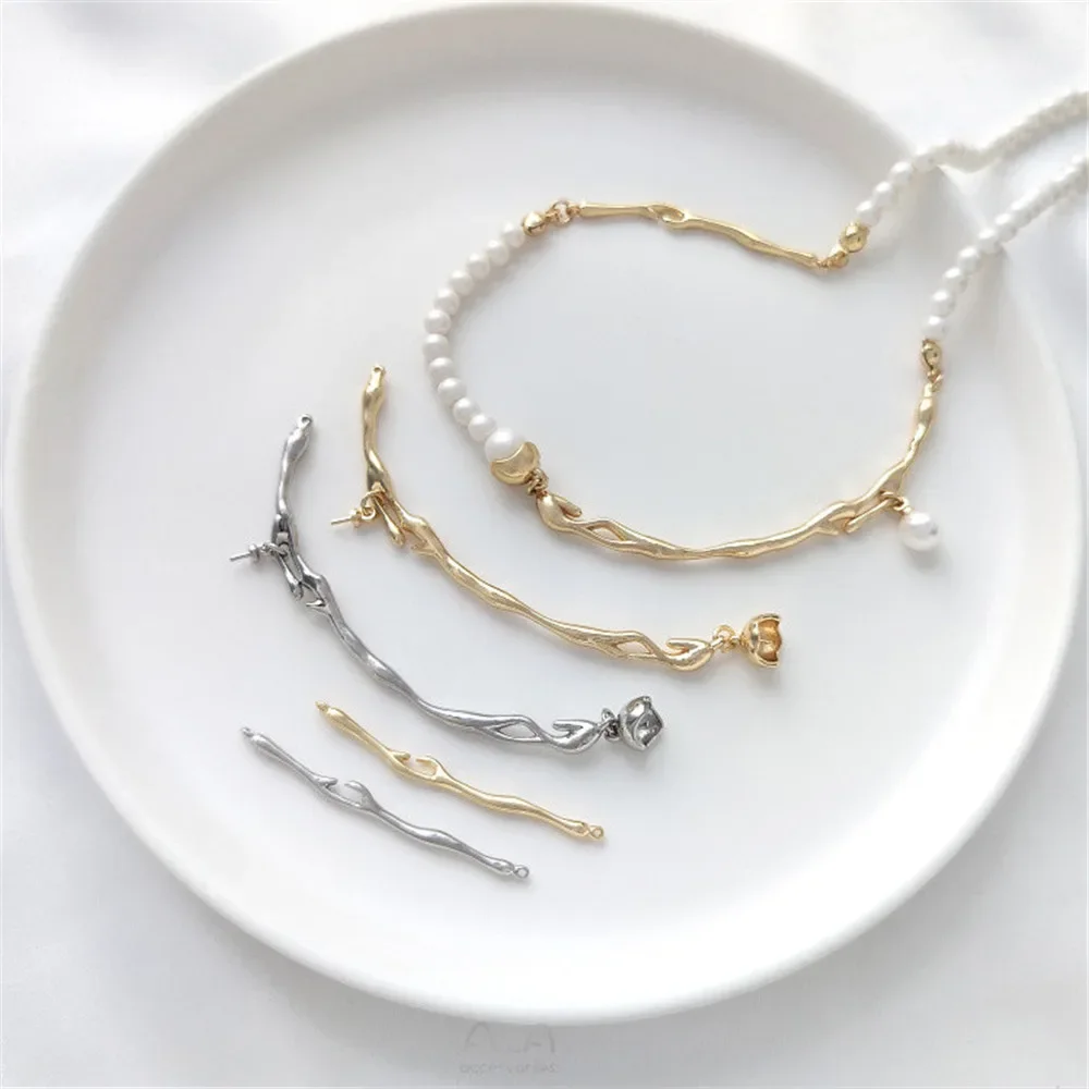 14K 금으로 감싼 용암 가지 연결 액세서리 수제 진주 목걸이 쇄골 체인 DIY 쥬얼리 재료