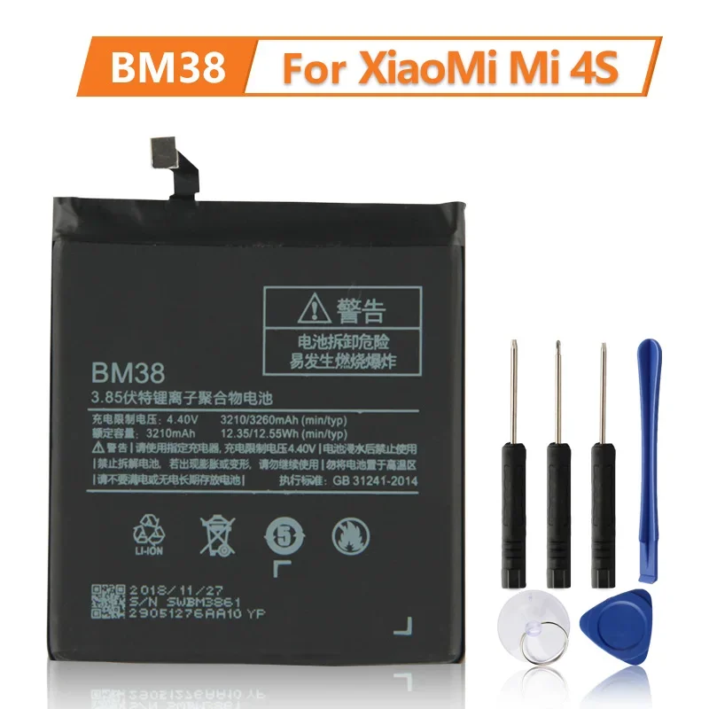 

New Replacement Battery BM38 For Xiaomi Mi 4S M4s 100% New Phone Battery 3260mAh