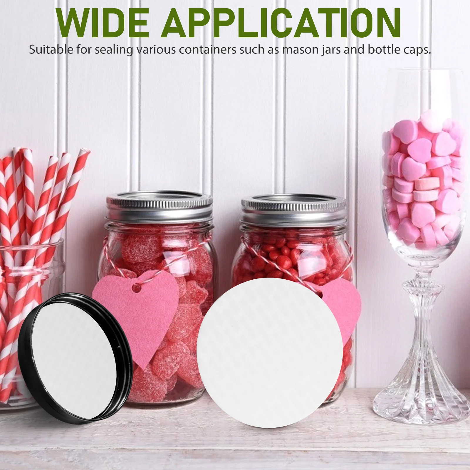 

100pcs Bottle Seals Jar Sealer Pressure Sensitive Seals Self Adhesive 87mm Size Lid Gasket Round Can Liner Mason Jars Storage