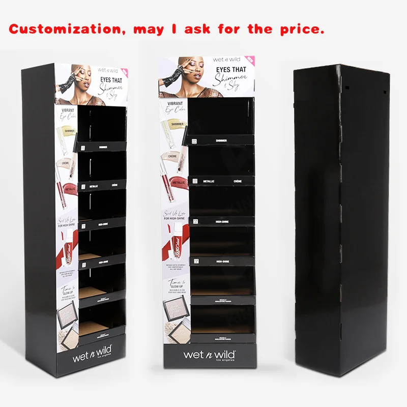 

custom.Custom Cardboard Paper Display Rack Stores Makeup Cosmetic Floor Display Stand Promotional in Pharmacy