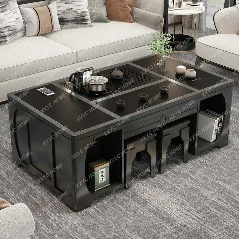 A Lifting Kung Fu Tea Table Home Living Room Intelligent Automatic Office Tea TableCoffee Table with Kettle All-in-One Mach