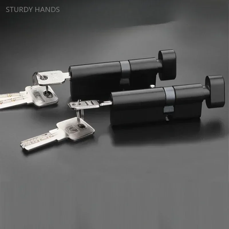 1 Set of All Copper Lock Core Universal Indoor Bedroom Door Lock Wooden Door All Copper Black Lock Accessories Electroplated