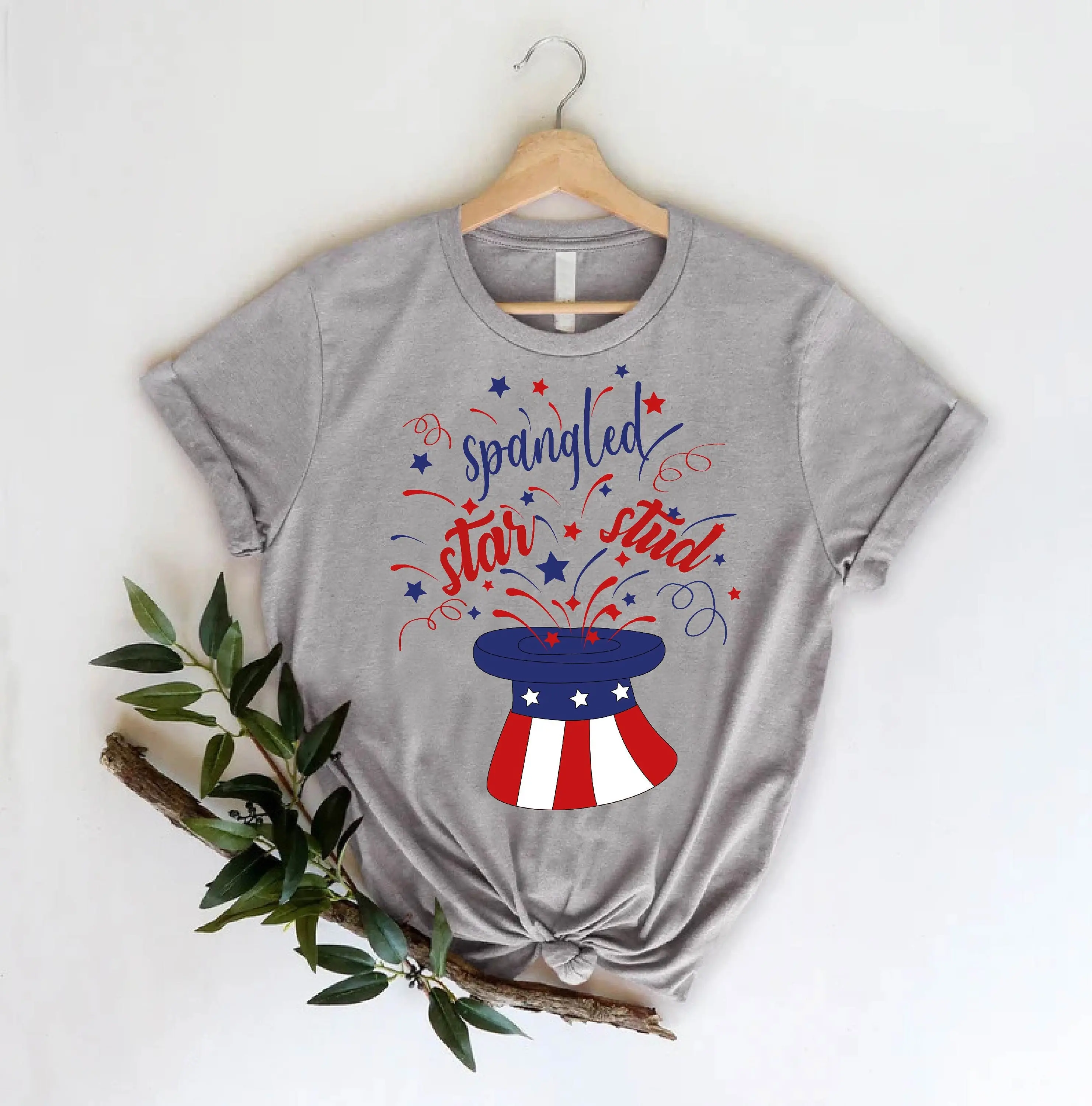 Funny 4th of July T shirt Cool Independence Day Spangle Star Stud Party tee Cute