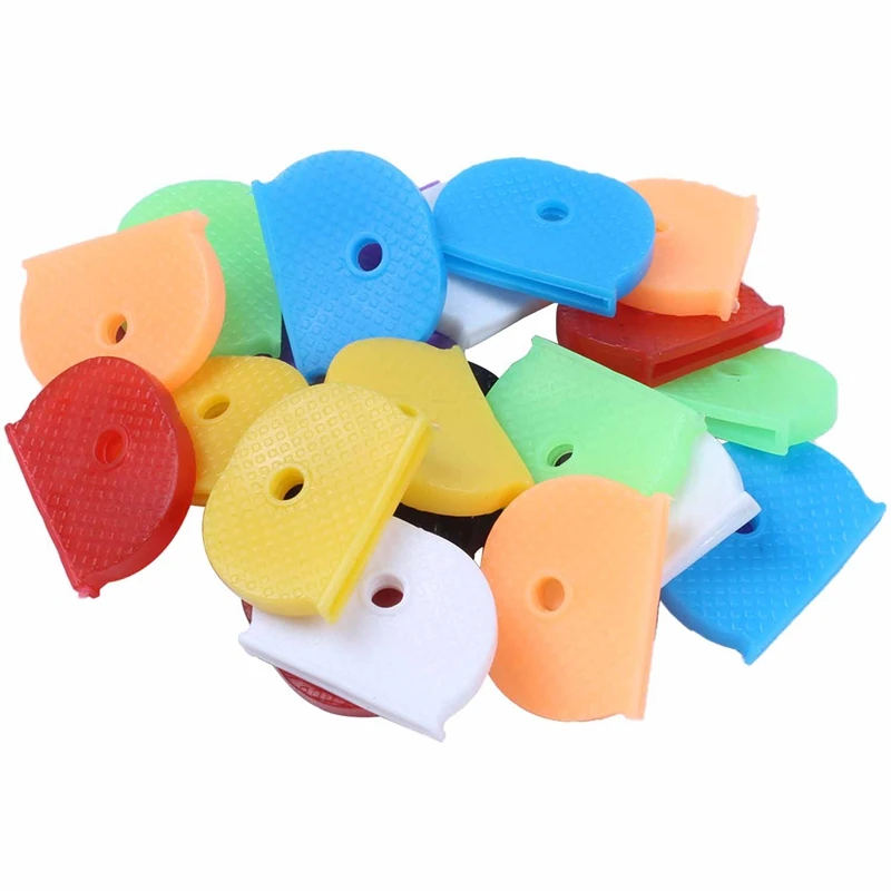 24 Key Caps With Flexible Key Cover For Easy Identification Of Door Keys, Multicolor