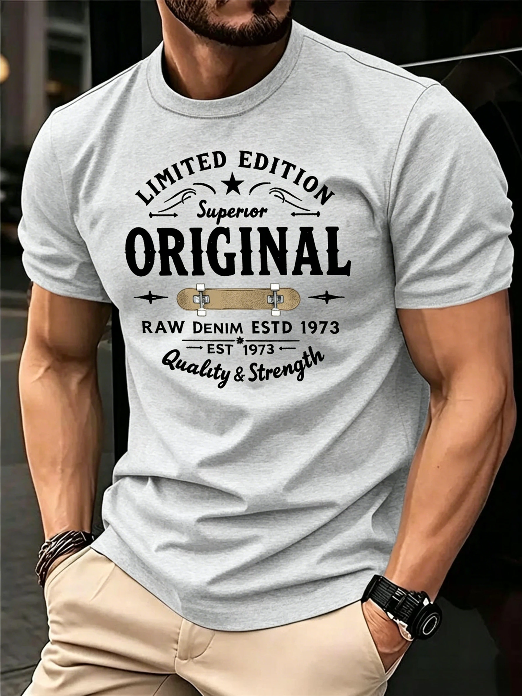 Men's and Women's High-quality Cotton Casual Fashionable Retro Patterned Printed Round-neck T-shirts, Versatile Tops