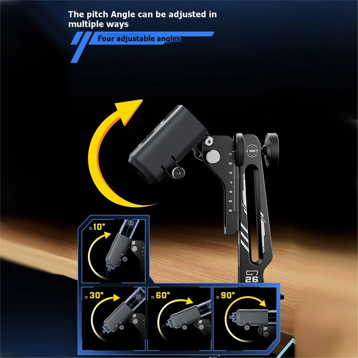 A10R Ultrasonic Cutter Knife Aluminum Support Stand with Multi-Angle Adjustable C-Clamp Support Stand for Y10 Y09 DIY Project