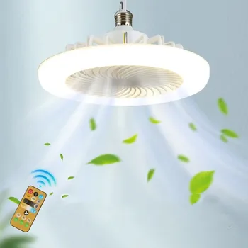 Smart remote control ceiling fan with LED lighting ceiling fan lights remote control with E27 converter base for living room