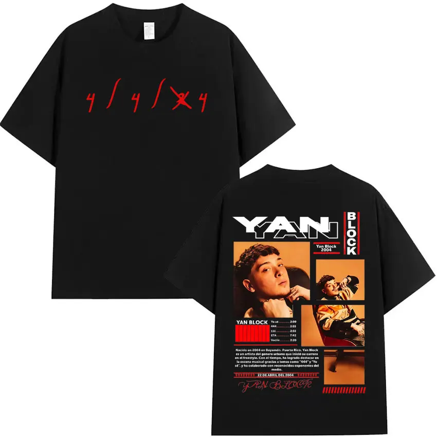 

Rapper Yan Block Carlos Yandre Album Tour 2026 Pop Graphic T Shirts Hip Hop Gothic High Quality Cotton T-shirts Streetwear