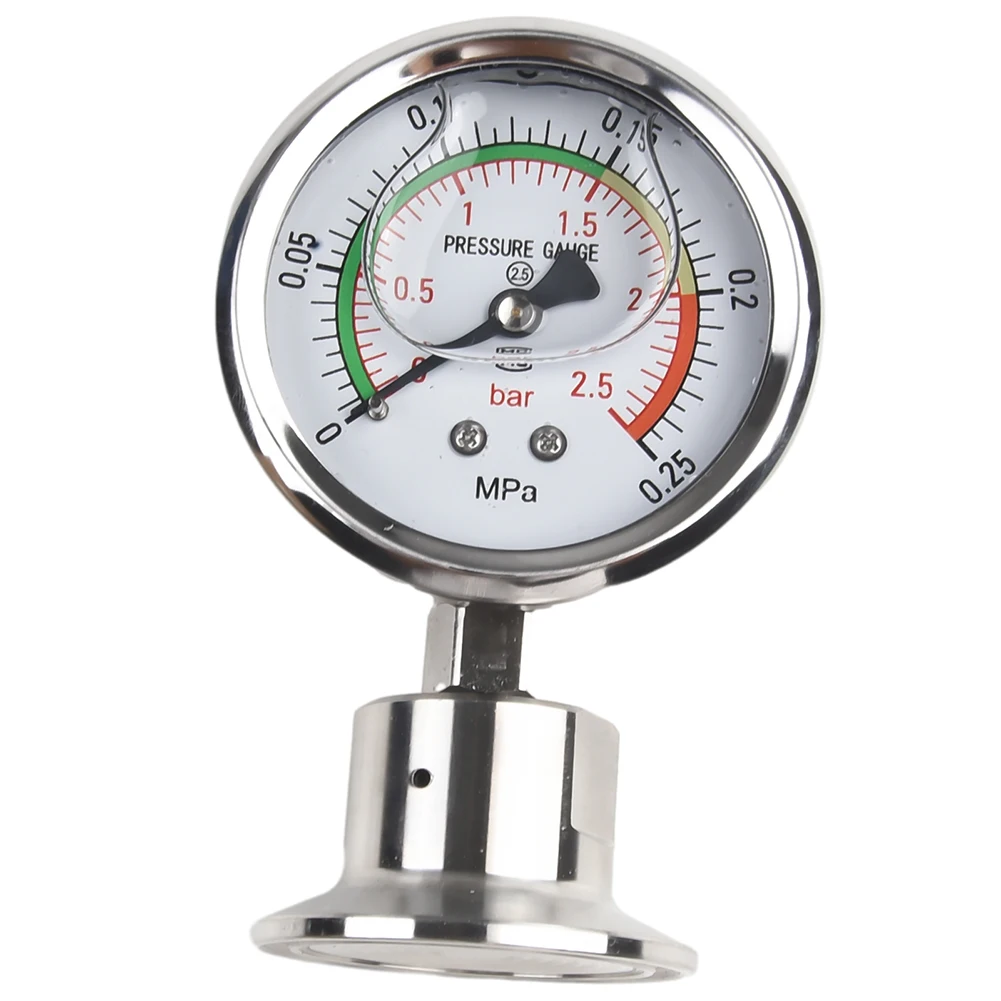 Tri Clamp Sanitary Pressure Gauge YTP60 Stainless Steel Construction for Food Industry Applications up to 0 25MPa