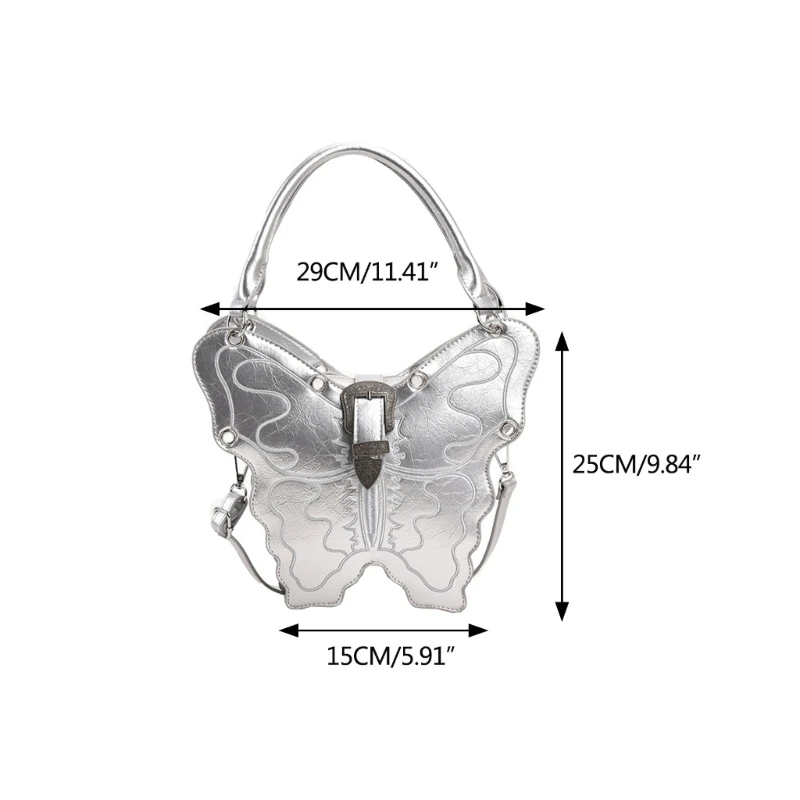 E74B Fashion Shoulder Bag Simple PU Leathers Commute Tote Bag Women Butterfly Shape Handbag Elegant Crossbody Bags Purse