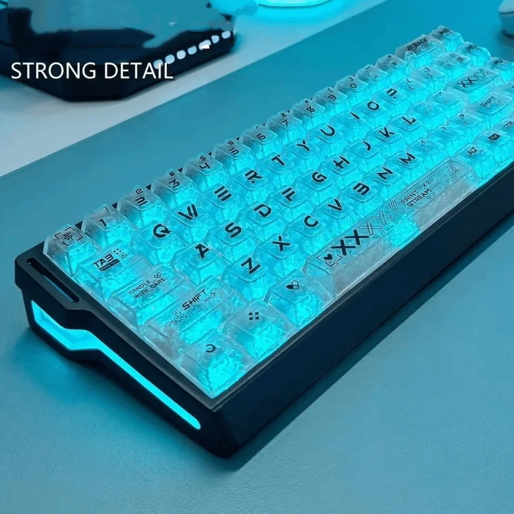 Vollständig Transparente Tastenkappen-Set, Kristallklare Eis-Transparente Mechanische Tastatur-Tastenkappen aus PBT – Detail 6