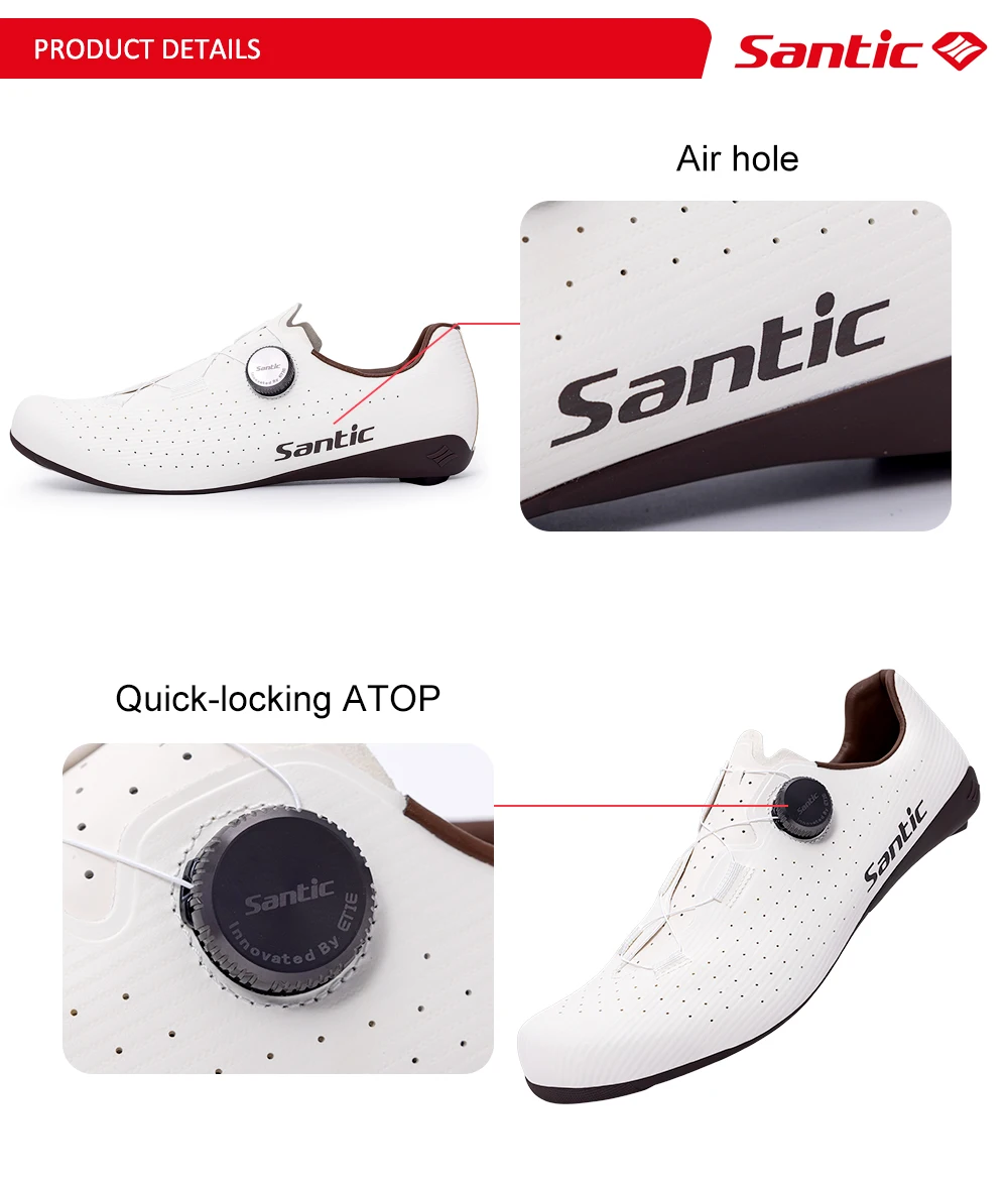Santic Carbon Faser Rennrad Schuhe Professionelle Radfahren für Männer Racing SPD Stollen Rennrad Lock Schuhe WZS24043 – Detail 6