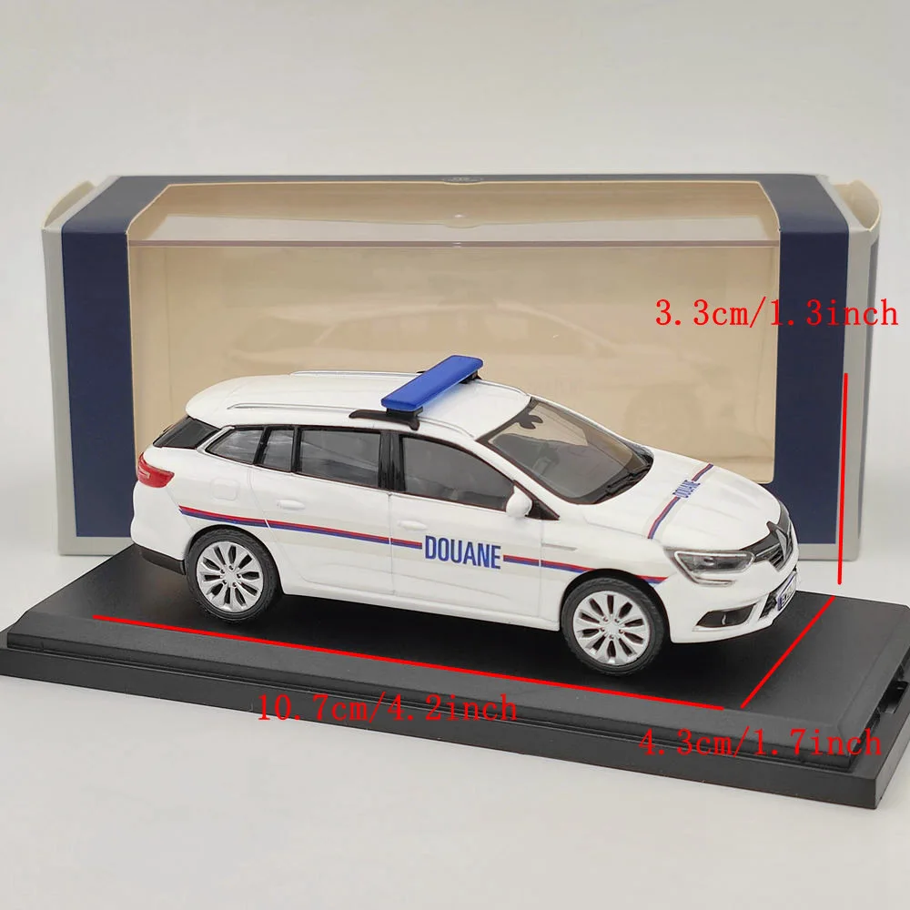 Norev 1:43 Megane IV Estate 2016 DOUANES Customs White Diecast Models Cars Limited Collection