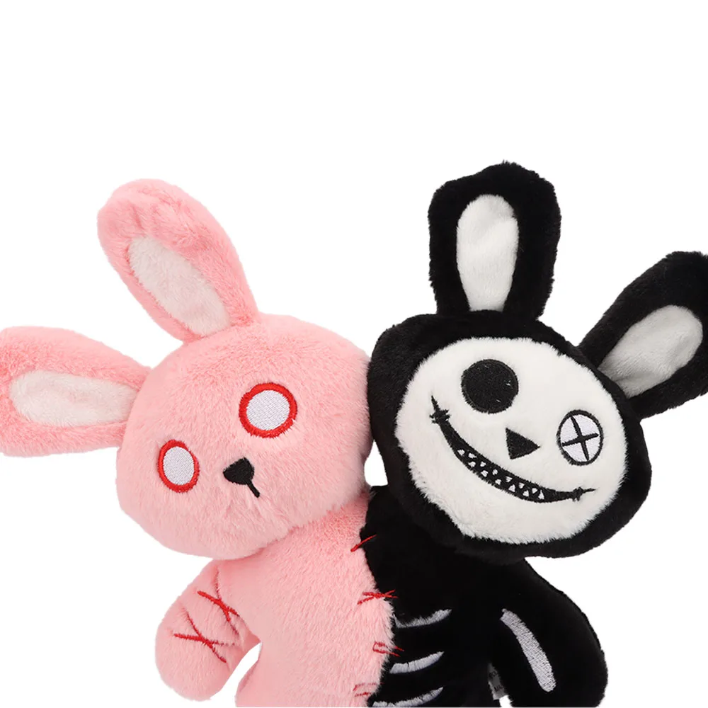 Terrifying-Gothic horror double-headed Skull Rabbit plush Stuffed animal Rabbit plush toy Halloween Decoration Gift for kids