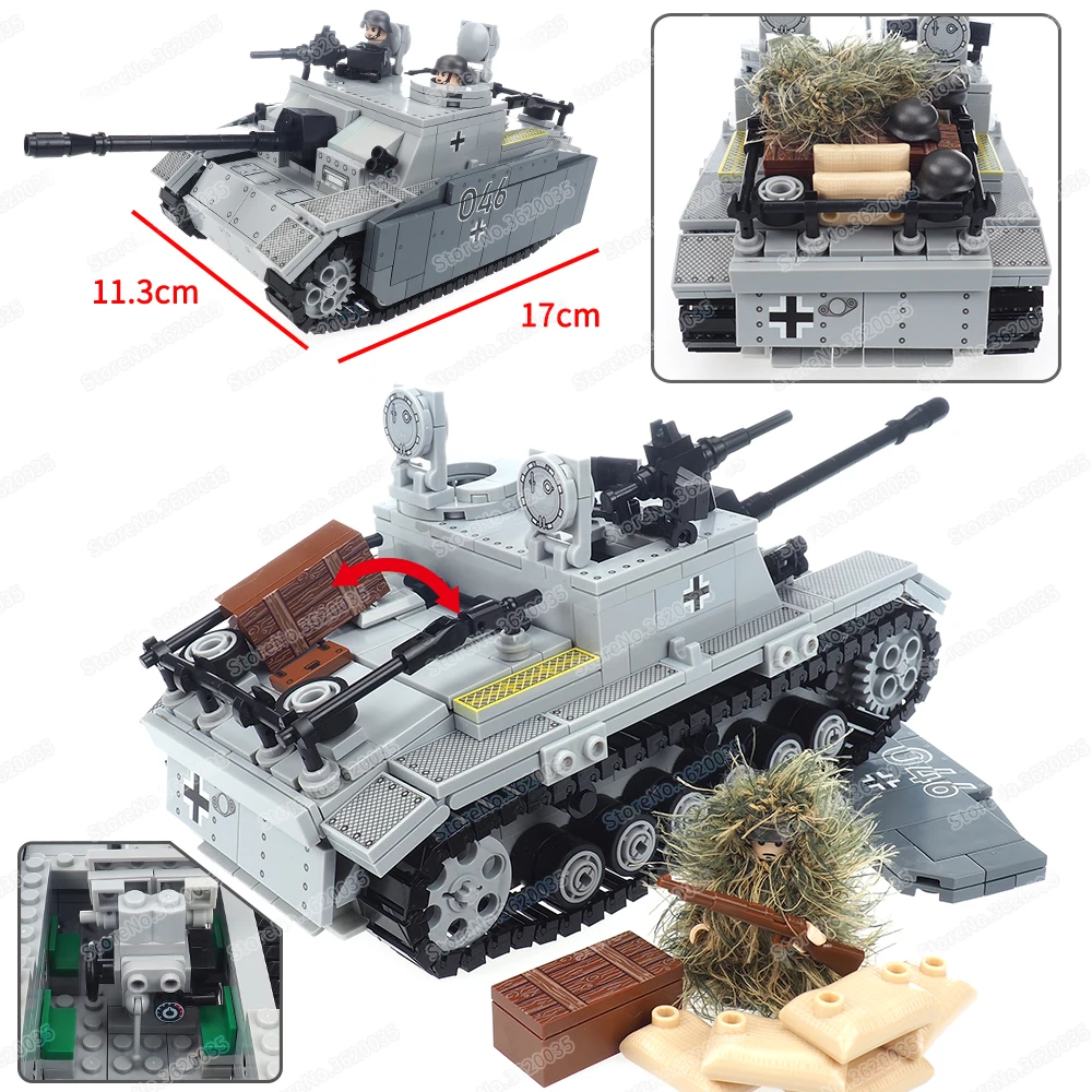 No 3 G type Tank Military Building Block Assembled Moc WW2 Figures Weapons Assault Gun Battalion Scenes Model Child Gift Boy Toy