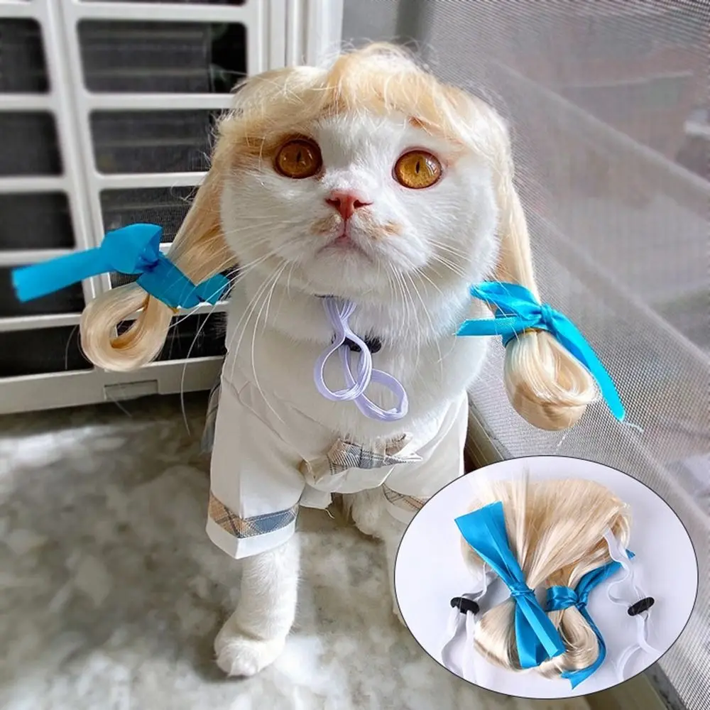 

Halloween Pet Cosplay Outfits Dog Supplies Pet Costume Pet Wig Cat Accessories Wig Cap Hat