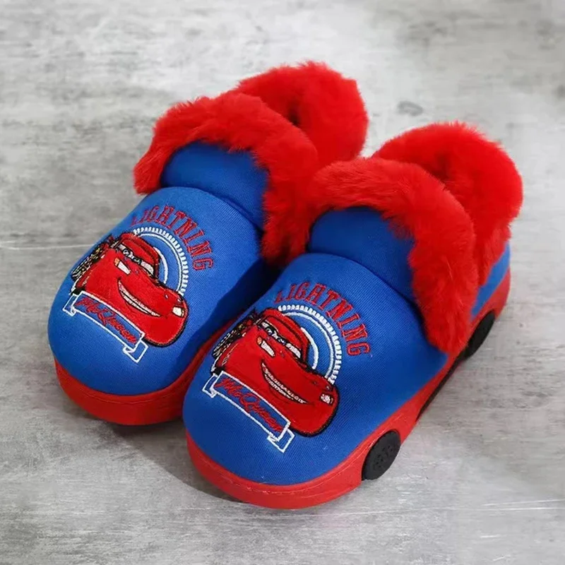 Fashion Kids Boys Winter Slippers Autumn Children Baby Girls Cartoon Mickey Mouse Minnie Car Girl Indoor Home Toddler Warm Shoes