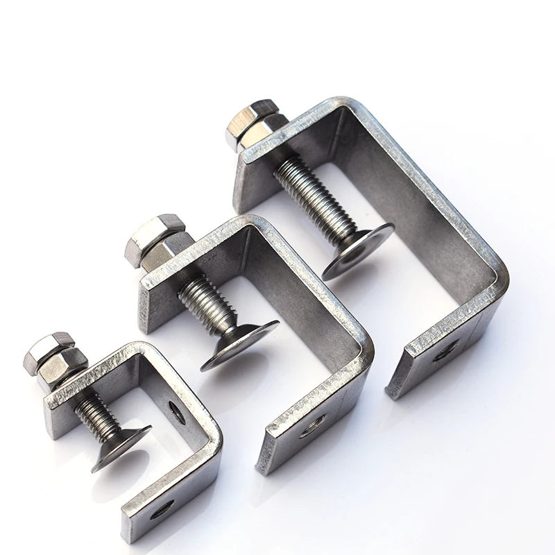 

1Pcs Hex bolt Nuts C-type Clamps Steel U steel lifting fixture I-beam Clamp tube slot pipe clamp Heavy sling clamping fittings