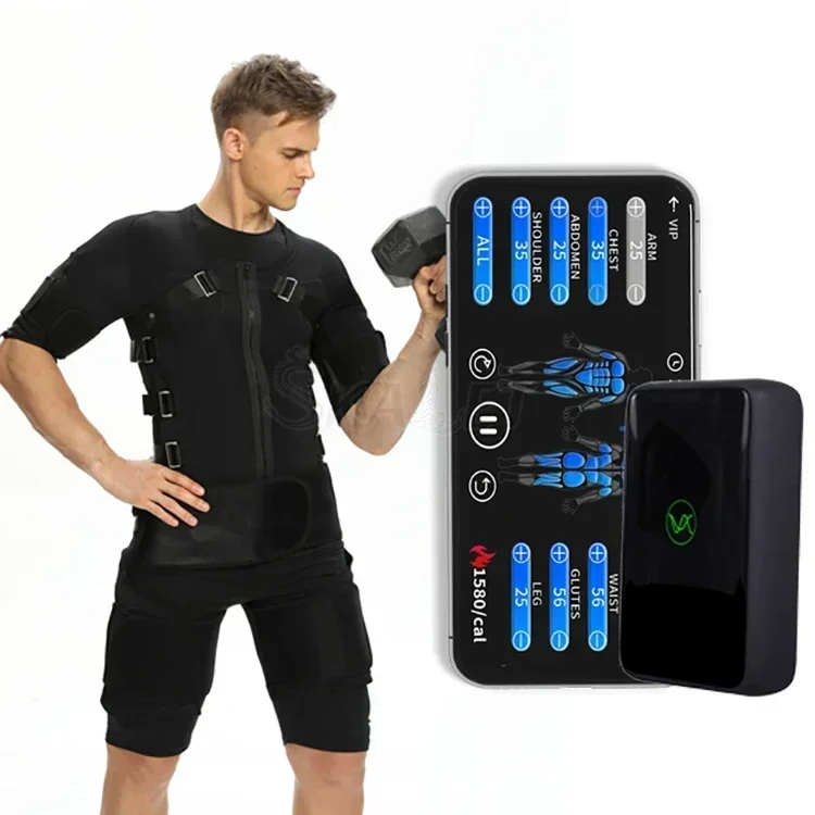 Portable EMS Fitness Device Electric Muscle Stimulation Training Body Sculpting Suit Indoor Gym