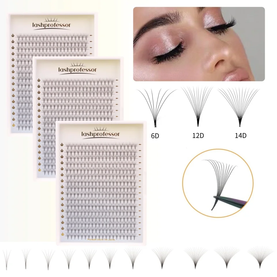 

Lashprofessor Sharp Stem Eyelashes Russian Premade Volume Fans Pointy Base 120/320 Fans False Mink Eyelash Extension Supplies