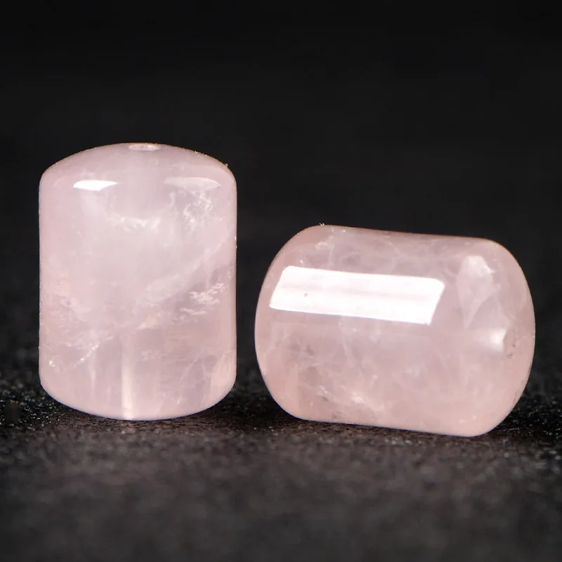 Natural Pink Crystal Beads For Jewelry Making Diy Bracelet Beaded Necklace Charms Pink Crystals Cylindrical Beads Accessories