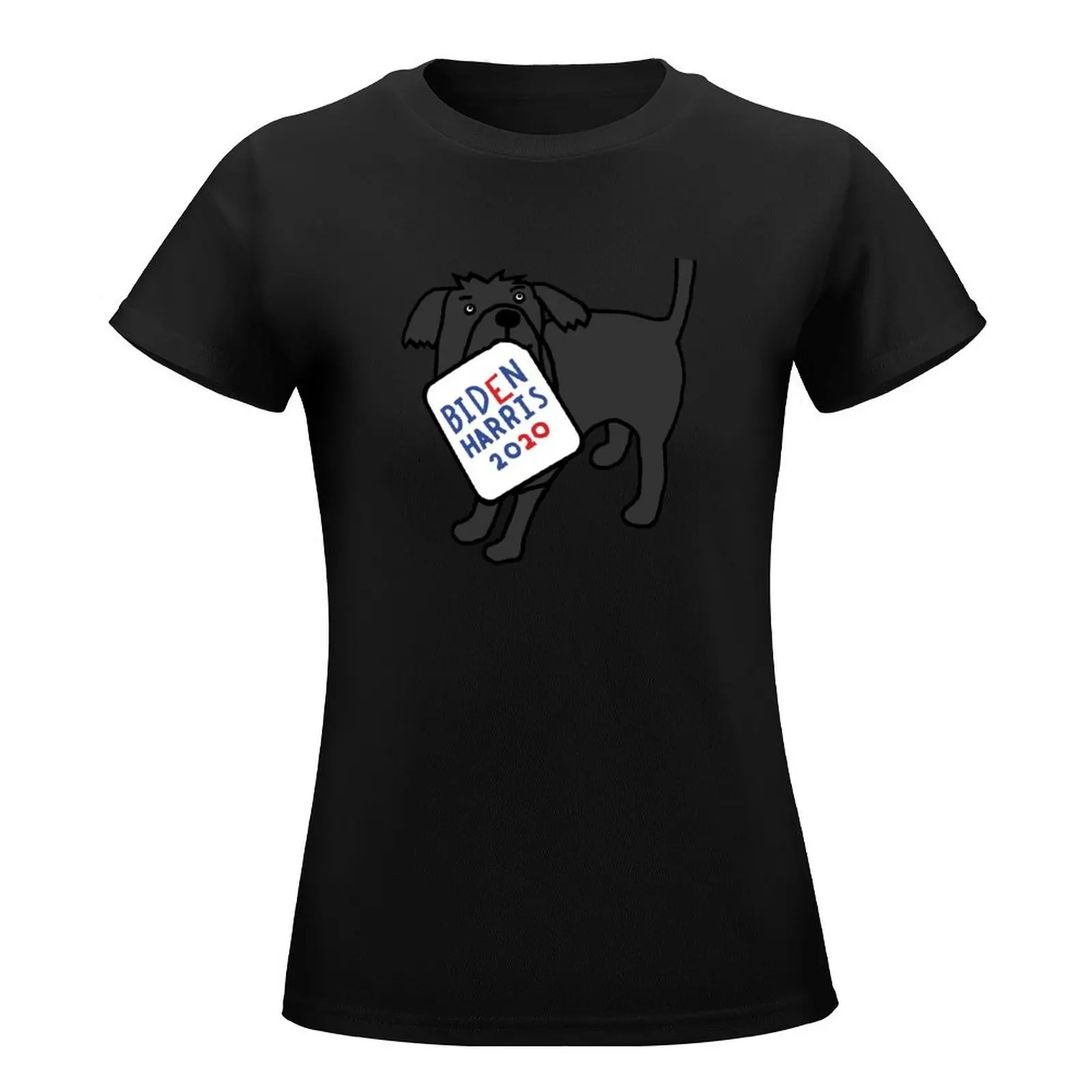 Cute Dog with Biden Harris Sign T-Shirt aesthetic clothes oversized female Summer Women's clothing