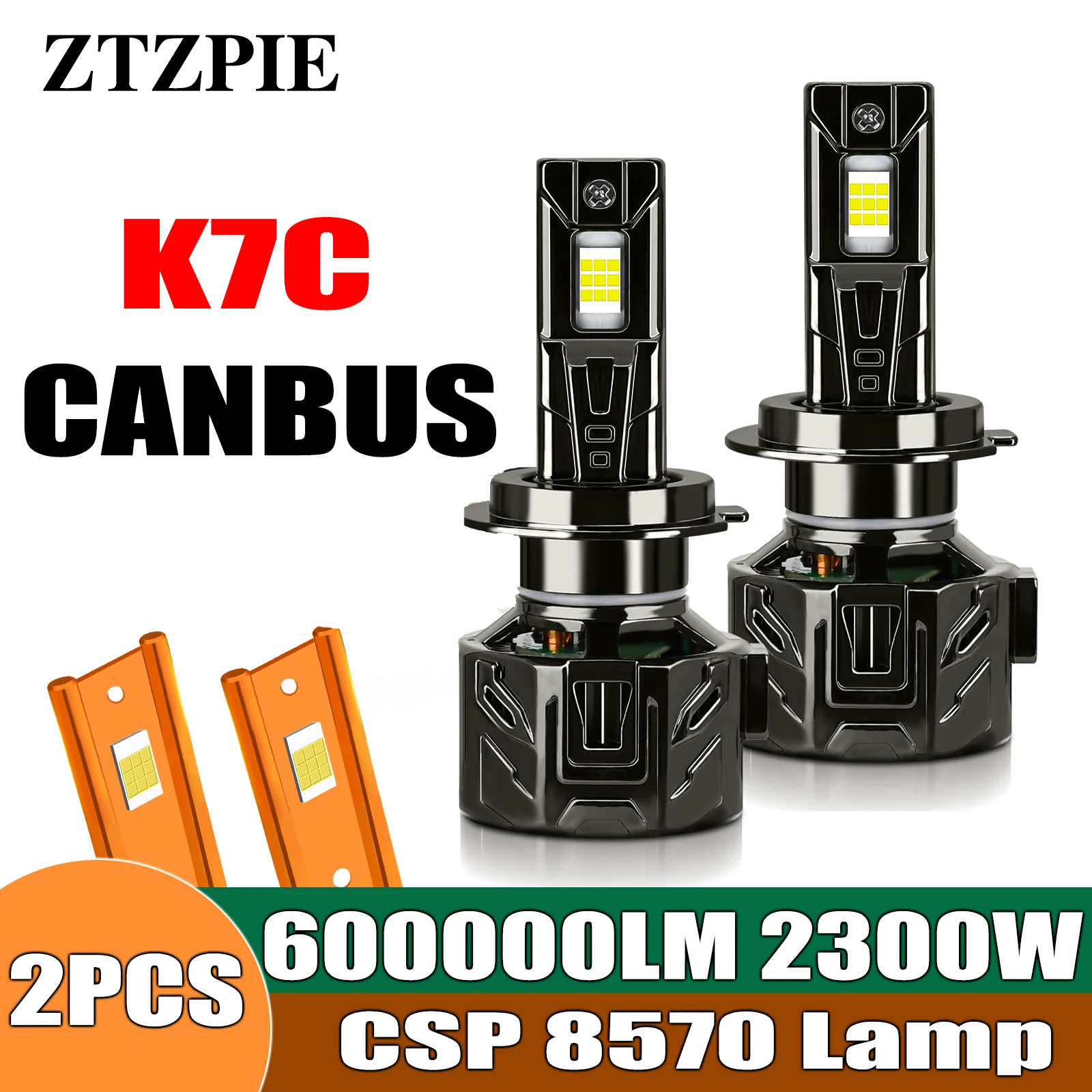 ZTZPIE 2300W LED Car Fog Light Bulbs 600000LM 6000K Canbus Compatible 9005/HB3 9006/HB4 H1 H7 H4 H11 Headlight Lamp 12V