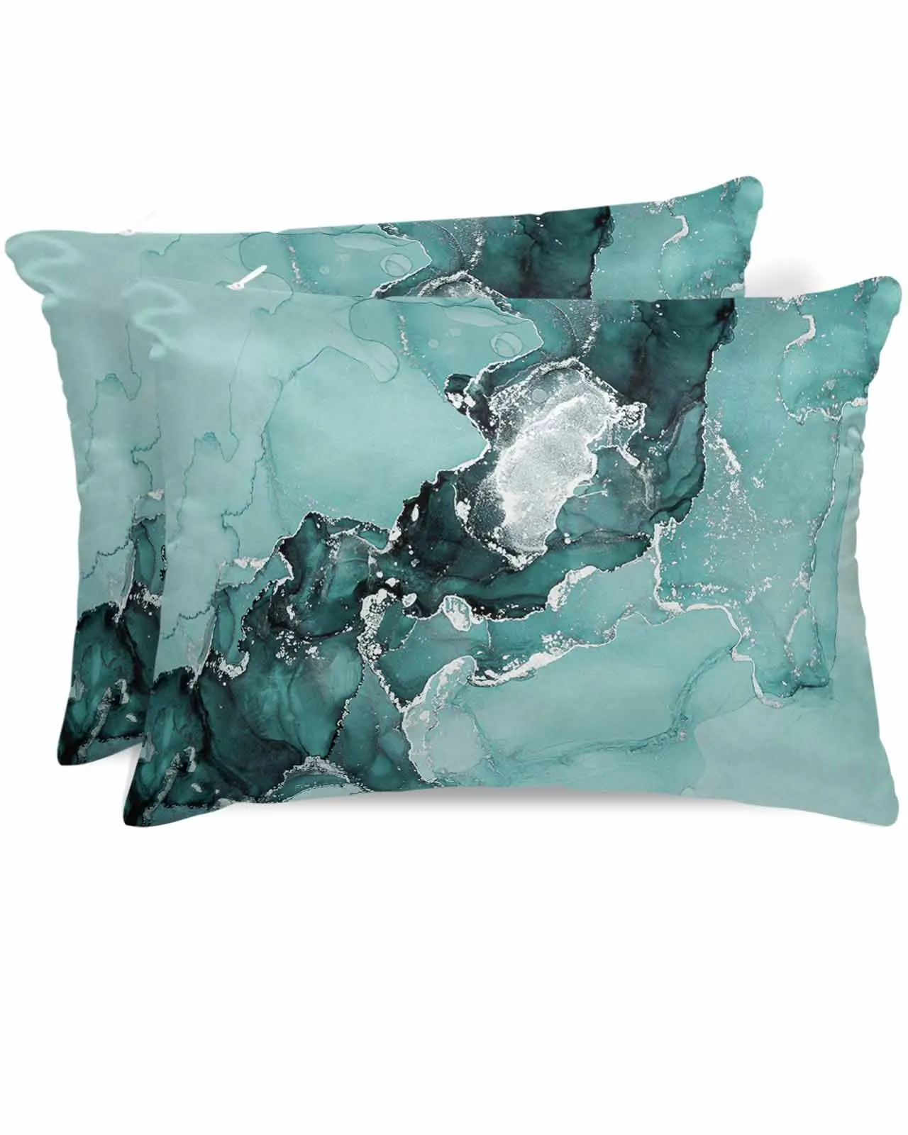 Marble Texture Ink Chinese Style Bed Satin Pillowcase Modern Sofa Pillow Cover Case Bedroom Satin Cushion Covers Home Decor