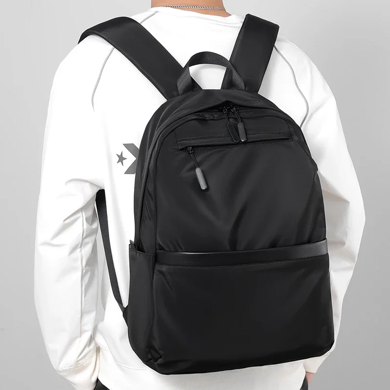 Men's Lightweight Backpack Fashion Solid Color Simple Large-capacity Backpack Sports Travel Commuting Laptop Backpack