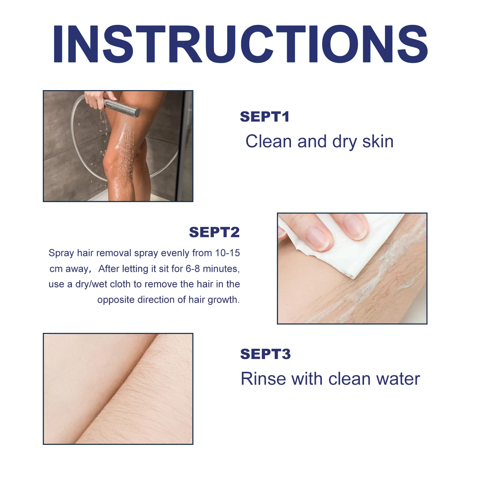 OCEAURA Skin Hair Removal Spray Painless Inhibit Growth Relieve Dryness Clean Smoothing Refresh Hydrate Body Hair Removal Spray