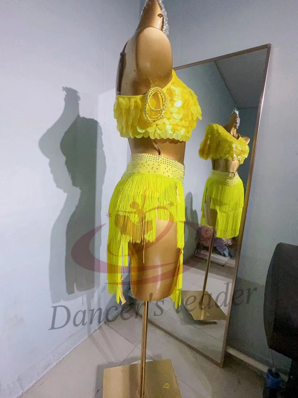 ชุดเต้นลาติน AB Stone สำหรับผู้หญิง ผู้ใหญ่ และเด็ก ชุดประดับเลื่อมระยิบระยับ งานสั่งทำพิเศษ พร้อมพู่ห้อยและดอกไม้ สำหรับการแสดงซัมบ้า