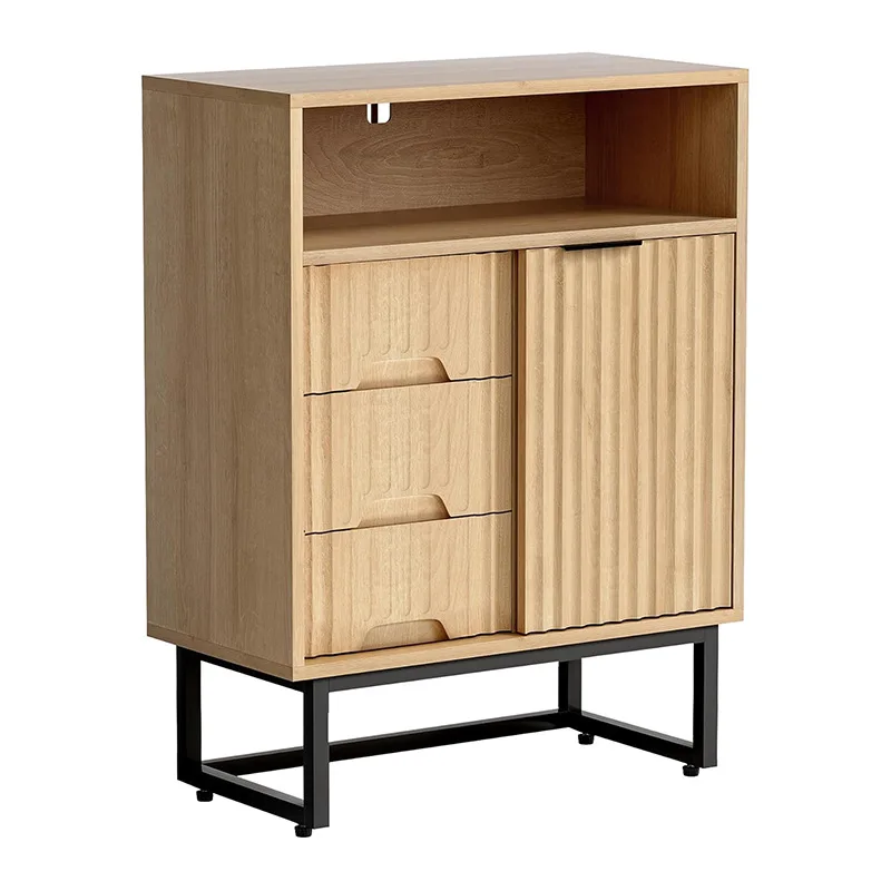 

Side cabinet Modern simple wooden storage cupboard Japanese kitchen dining room storage side cabinet shelf decoration household