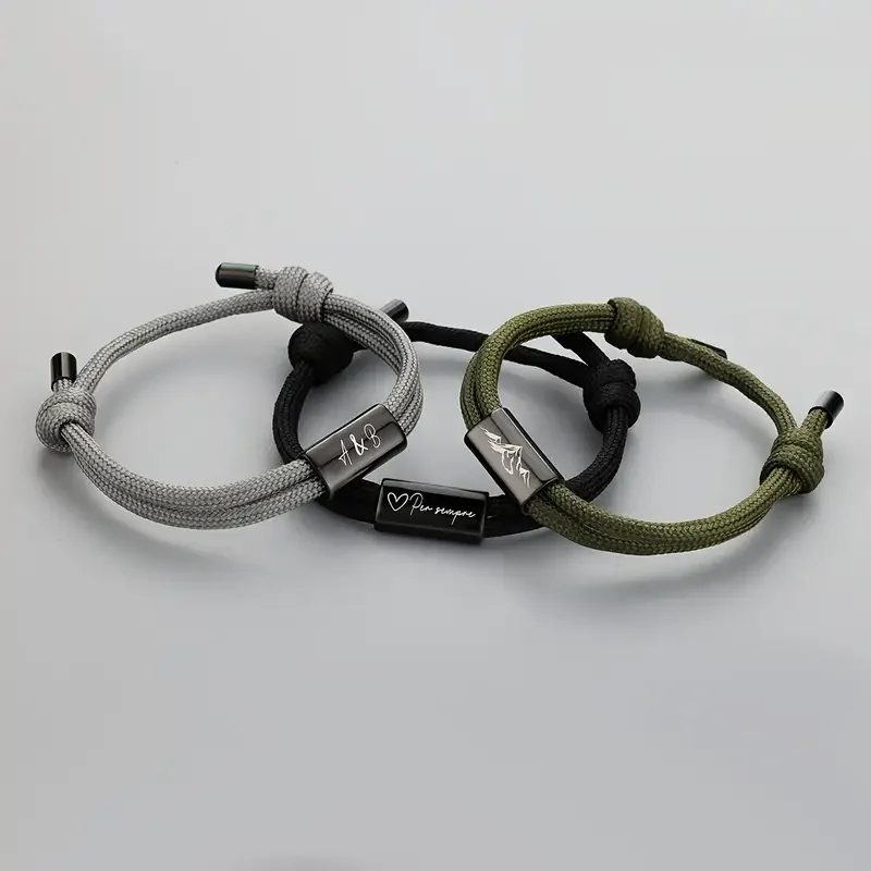 

1 Pcs Classic Men Braided Paracord Bracelet Adjustable Design Jewelry Simple Wristband for Sports Bracelet Men Daily Wear Gift