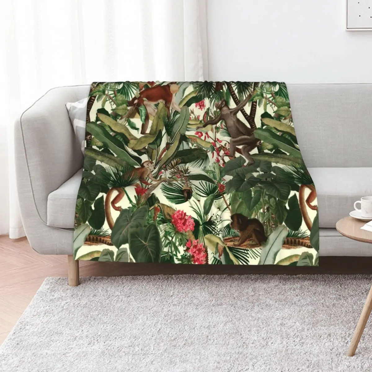 Monkey Forest Throw Blanket Retros For Baby halloween Nap for sofa Blankets For Sofas Blankets