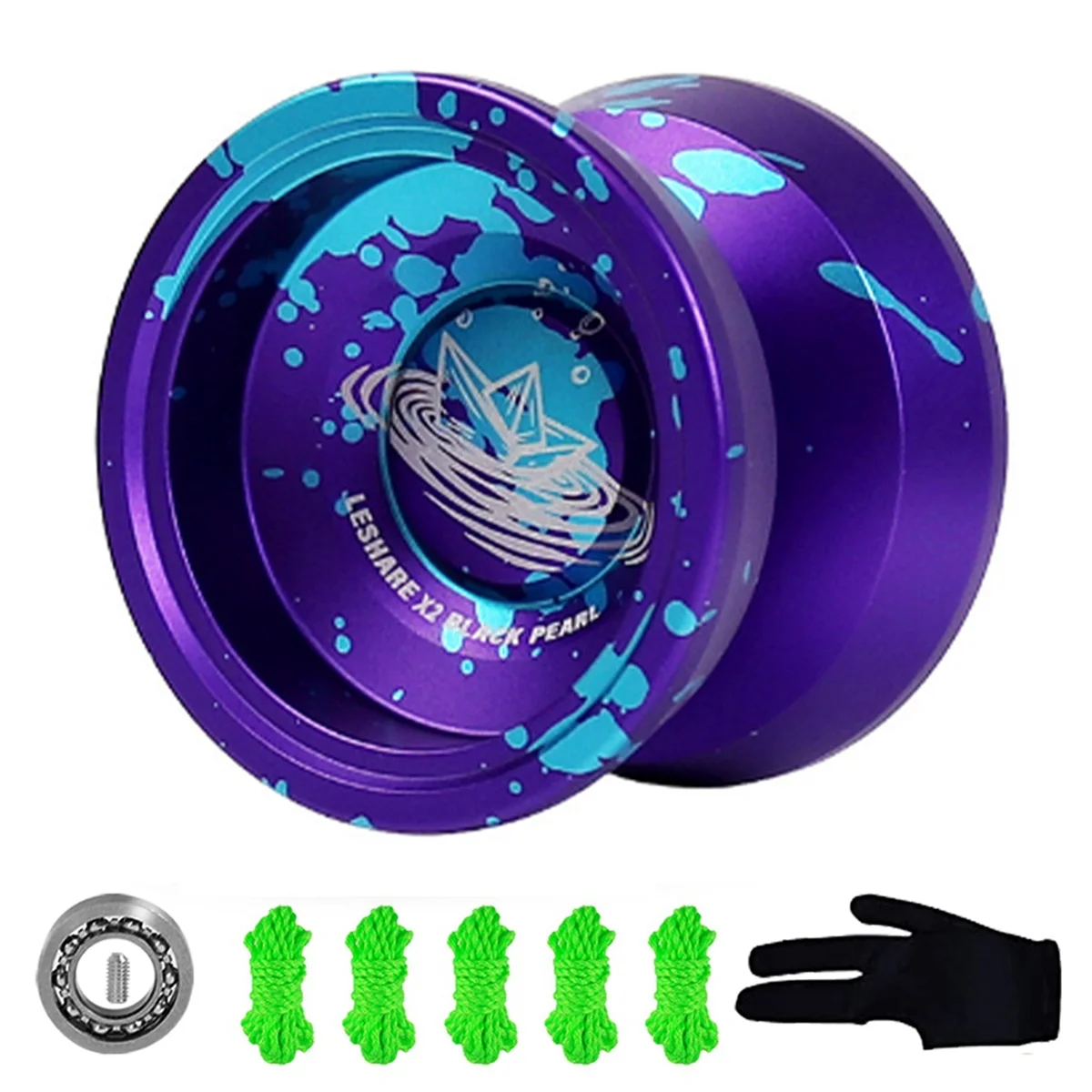 LESHARE Yoyo Magic Yoyo Professional Alloy Competition Newbie Entry Dead Sleep Turn Alive Sleep Yo-Yo Black Pearl