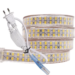 240 leds/m SMD 5730 taśma led 220v 110V elastyczna wodoodporna taśma led 5630 1m 2m 5m 10m 20m 50m 100m + wtyczka EU/wtyczka amerykańska