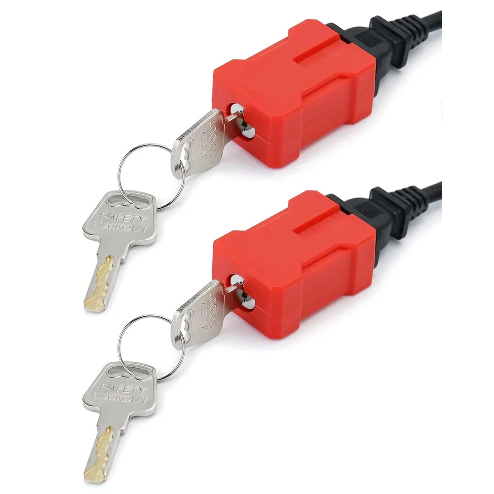 2pcs Locking Safety Lock, Wire Locking Device, Suitable For Wires Electrical-Plug Lock Safety Lockout Tagout  Applications