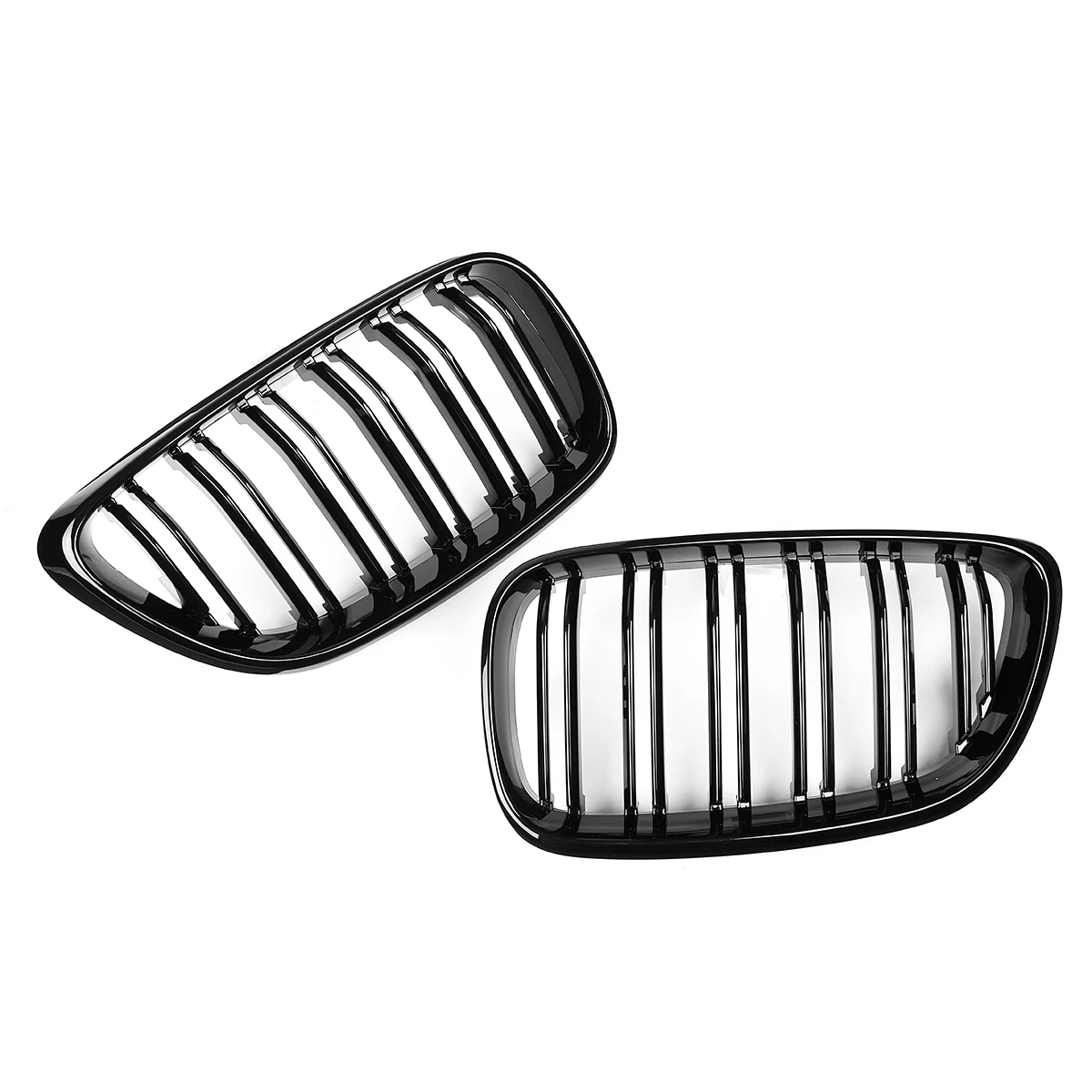 Glossy Black Front Bumper Kidney Double Line Sport Grille For-BMW M2 F87 F22 F23 F24 2014-2018 220i 230i 235i Racing Grilles