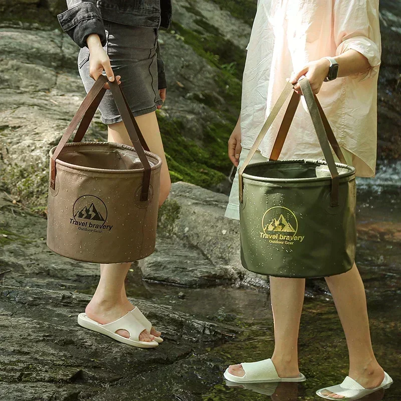 Folding Bucket Waterproof Foldable Water Sink Bucket Portable Travel Foldable Basin Camping Hiking Fishing Storage Bucket