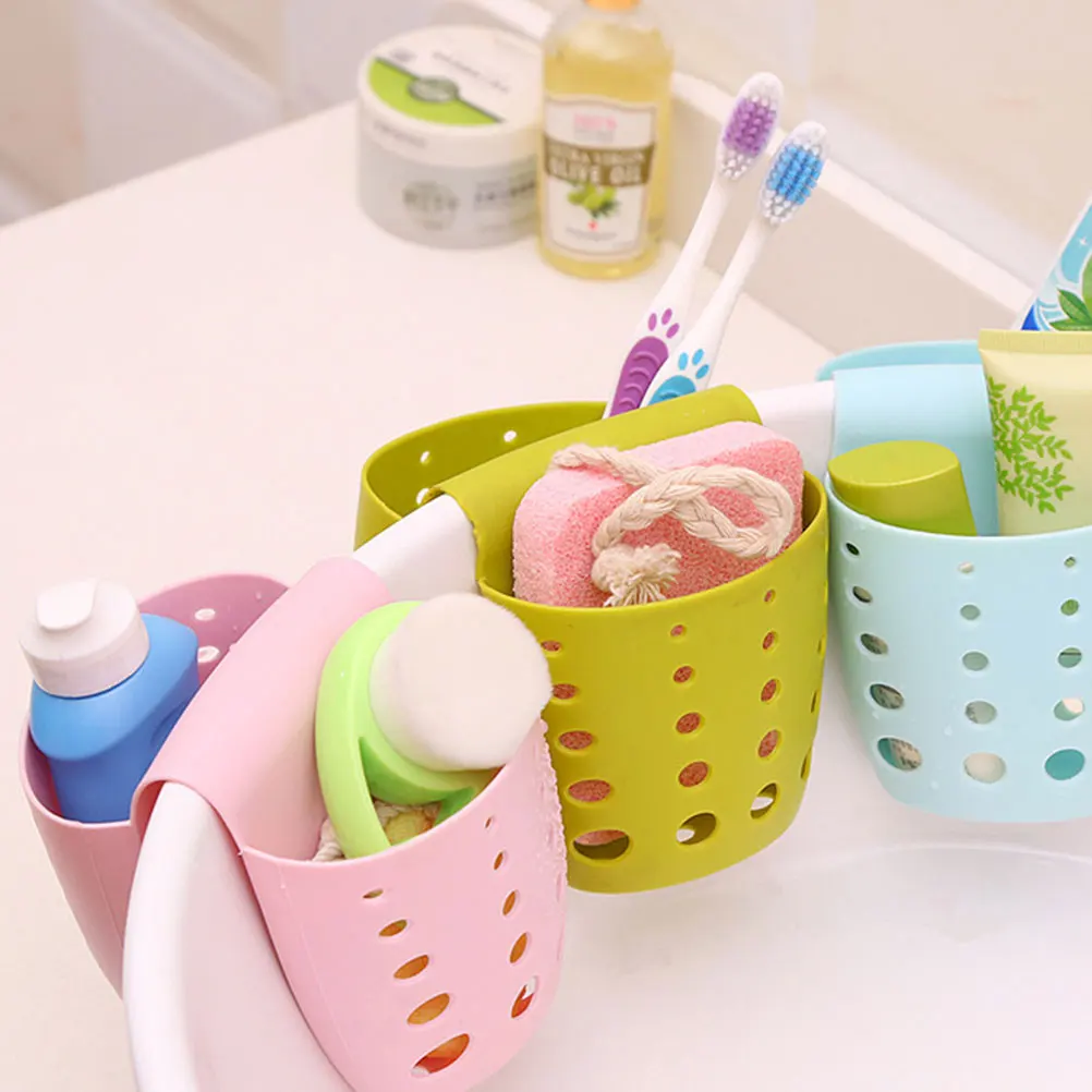 

2 Pcs Drain Basket Drin Rack Non-perforating Kitchen Sponge Holder Suction Hanging Bag